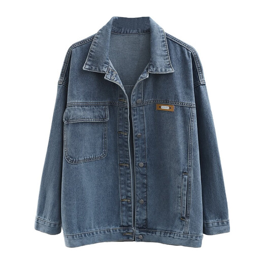 Semir spring and autumn new blue retro Hong Kong style denim jacket for women Korean style loose casual jacket bf student top blue Semir s 12XL blue