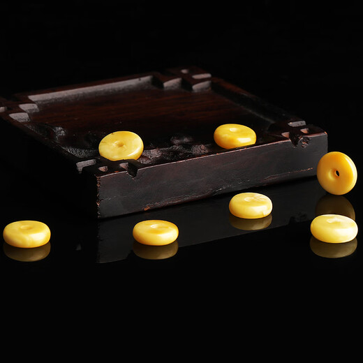 Yanyun jewelry raw mineral natural beeswax separator single bead loose bead bracelet amber bead DIY accessories diameter 11mm thick 3mm