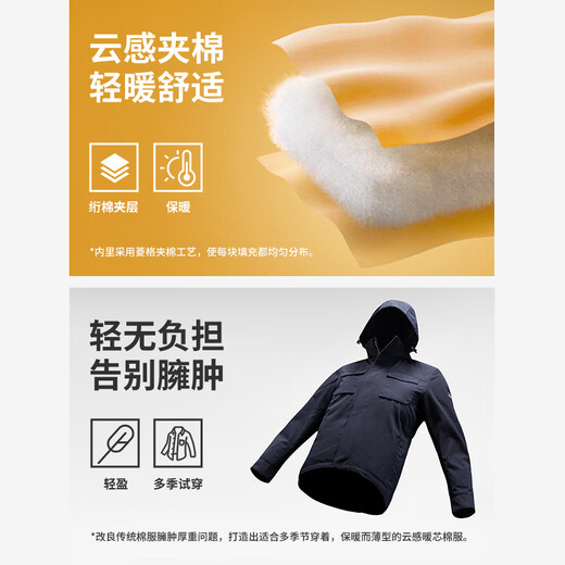 Navigare Italian small sailing hooded jacket men's autumn and winter thick quilted warm coat commuter workwear top men navy blue L/50