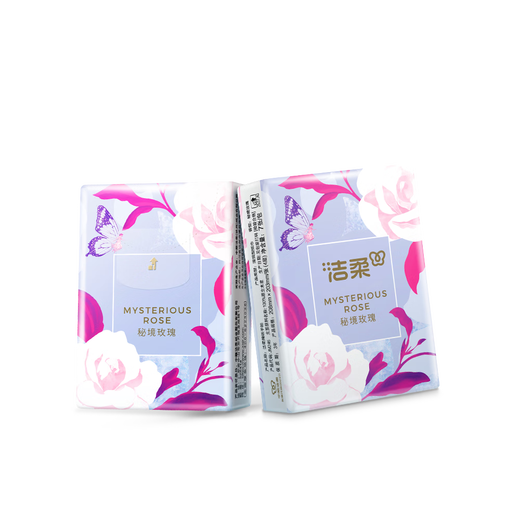 Jierou handkerchief paper secret rose 4 layers 7 pieces * 12 pack rose scented tissue small bag pocket garden premium fragrance
