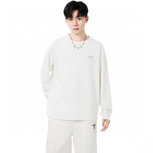 BOY LONDON small LOGO casual loose pullover sweatshirt for men and women, white M