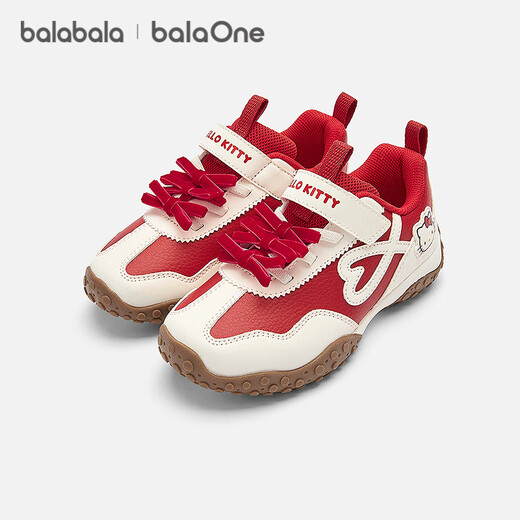 Balabala Sanrio IP children's shoes children's jogging shoes girls 2026 new spring and autumn sports shoes red new year sweet