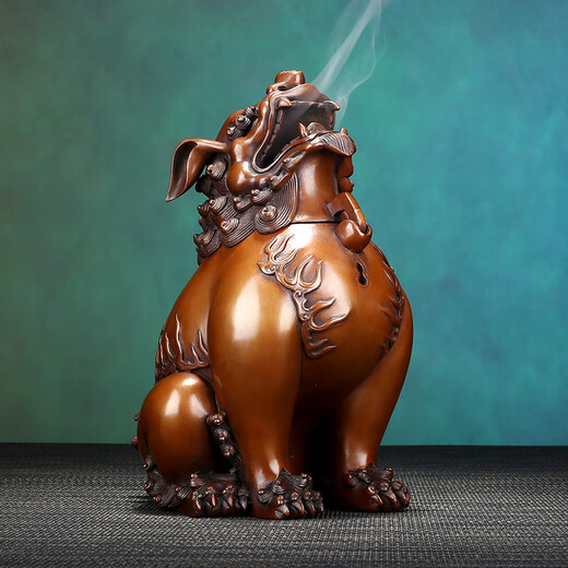 Copper Xinxiang copper lion incense burner household indoor incense ceremony tea ceremony supplies plate incense burner antique auspicious animal copper tea pet 23#