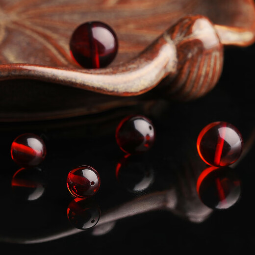 Yanyun jewelry boutique blood amber amber single beads natural raw ore round beads loose beads amber beads bracelet diy accessories 7-8mm