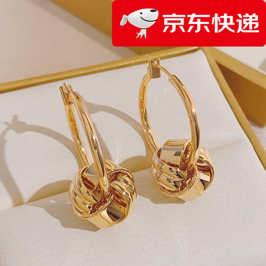 Fat Donglai's same style 18k gold plated small earrings 18K gold European and American metal style earrings earrings earrings earrings stud earrings 166 metal style earrings