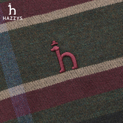 HAZZYS Women's Clothing 2025 Winter New Women's Contrast Color Retro Plaid Long-Sleeved Shirt Women's ASCSK1CDK28 Carbon Gray CG M (160/84A 38)