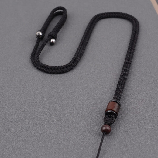 Yu Ling YULN sandalwood pendant lanyard men's necklace rope halter neck with rope jade Pixiu jade brand jade pendant retro pendant rope black - about 2.5mm thick