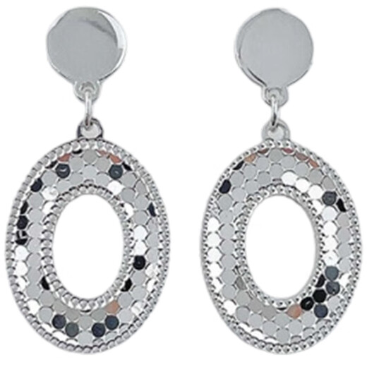 Lao Fengxiang platinum earrings minimalist geometric earrings as a gift for your girlfriend as a gift platinum jewelry platinum about 5.17g