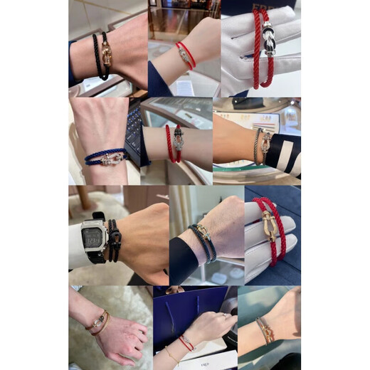 Weiyang quality 18k gold horseshoe bracelet suitable for hand rope Fedde buckle bracelet large black warrior eight-character buckle men's single circle black warrior