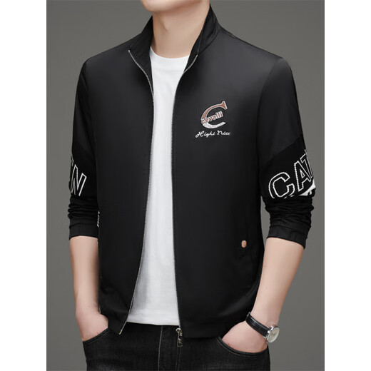 AX Armani men's casual jacket Korean style trendy brand versatile men's top 2025 new handsome autumn jacket black M 170