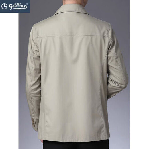 Goldlion Pure Cotton Men's Windbreaker Business Casual Middle-aged Men's Short Dad Loose Jacket Spring and Autumn Thin Jacket Top Navy Blue M 170 (Suitable for 110-135 Jin Jin equals 0.5 kg)