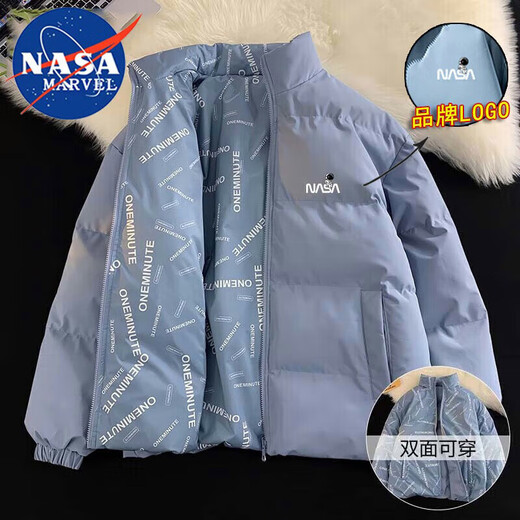 NASA MARVEL cotton-padded coat, men's cotton-padded coat, winter coat, versatile thickened warm bread coat, double-sided couple wear, casual cotton-padded jacket