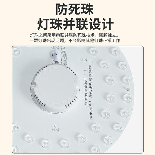 Lesso LED ceiling lamp wick full spectrum light source lamp panel replacement module 36w white light 6500K 97 color round magnetic suction no punching