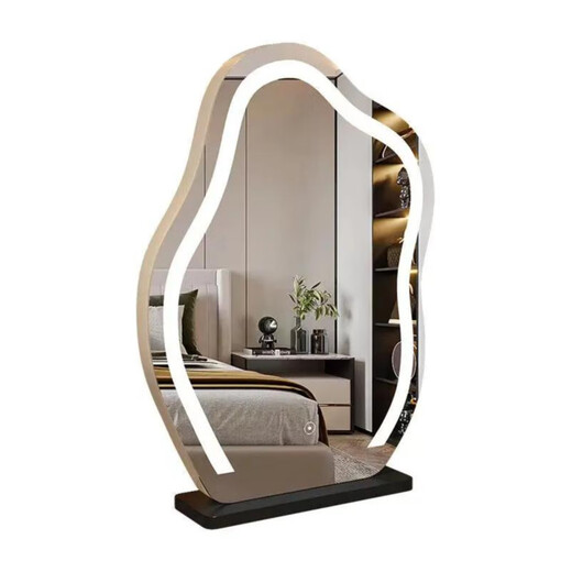Fat Donglai's same style vanity mirror, tabletop, lighted vanity mirror, light luxury LED smart mirror, master bedroom vanity mirror, medium white without light