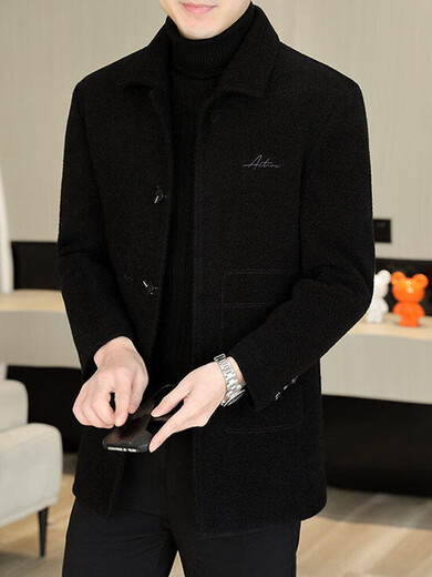 SUSTYLE International Luxury Brand Winter 2026 New Korean Style Slim Light Mature Men's Mid-Length Woolen Gold Mink Coat Khaki L 105-120Jin Jin equals 0.5kg Store Manager Recommendation