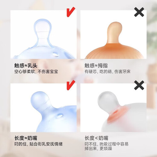 Igroway small mushroom baby teether, 3 months old, anti-eating hand, mouth-appeal period, 0-6 months, soothing and biting, mushroom tooth fixing device, blue, horizontal handle + vertical handle_gift