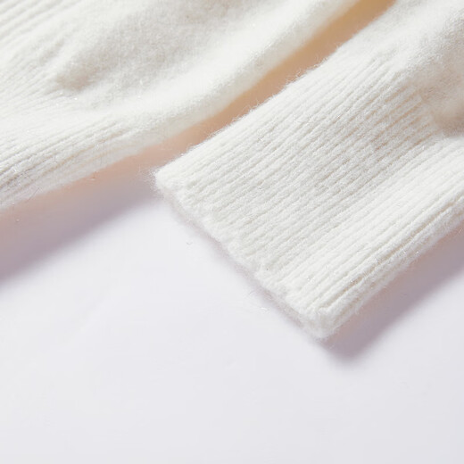 Xiangying White Cable Sweater Women's Short 2025 Winter New Style Super Nice Lace Round Neck Pullover Knitted Top White S 155/80A/85-95Jin Jin is equal to 0.5 kg