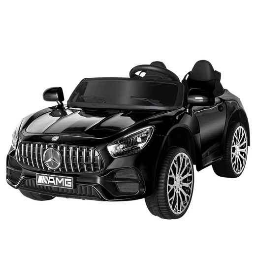 Woleqi Mercedes-Benz children's electric car four-wheel remote control car men and women children's toy car can sit on people rechargeable car swing stroller white dual drive - hard seat 12V battery + remote control mobile phone APPA electric drive