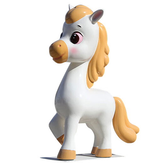 Huiqi Shangpin 2026 Fiberglass Cartoon Horse Sculpture Outdoor Scenic Spot Check-in Landscape Animal Decoration Mall Display Large Ornament Customized