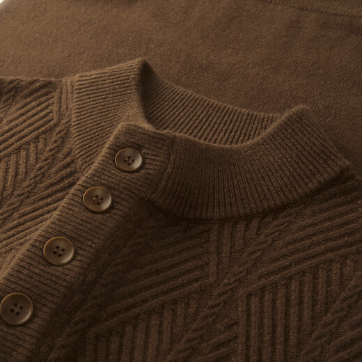 庄吉（Judger）【440克重磅 100%羊毛】庄吉男士纯羊毛衫2025秋冬半高亨利领毛衣