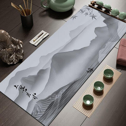 Complete Chinese style thickened absorbent tea flag mat quick-drying no-wash tea towel CY-Shangshan Ruoshui 30*40cm absorbent mat