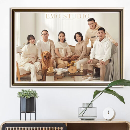 Yusenyi customized family portraits, washed photos, printed and framed to hang on the wall, custom made into enlarged picture frames for living room wedding photos, elegant white pure love, 0-inch photo 40x50m