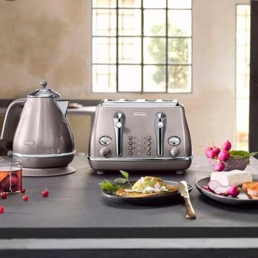 Y&ODelonghi/Delonghi Toaster 4-piece Toaster Fully Automatic Toaster Heating Breakfast Machine Metal Black 4-piece