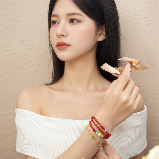 Shipulin yellow 18K gold sugar cube topaz crystal multi-treasure bracelet