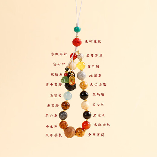 Qingcheng Mountain Eighteen Seeds Mobile Phone Lanyard Mobile Phone Chain Pendant Safe Transfer Gift Bag Pendant Exquisite Bodhi Seed Beads