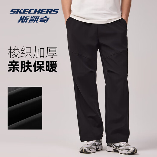 Skechers casual pants men's pants 2025 autumn and winter new loose warm woven straight pants outdoor three-proof sports pants