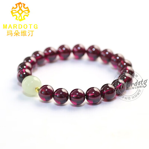 MARDOTG Collection Grade Purple Tooth Black Garnet Bracelet Women's Jade Buddha Bead Bracelet Birthday Gift for Women 8