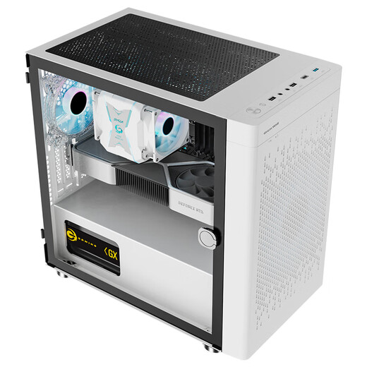 长城（Great Wall）阿基米德2白电脑机箱（Type-C 3.2/20CM风扇位/MATX主板/240水冷位/玻璃侧透/宽体/5080）