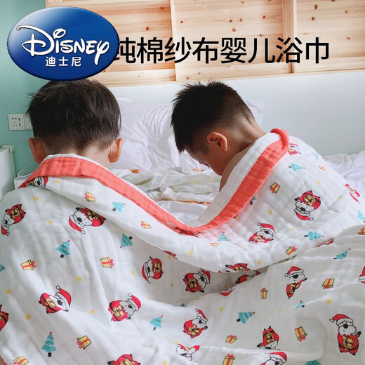 Disney (Disney) baby pure cotton six-layer gauze bath towel thick adult newborn child bath towel type a 6-layer 9-layer blanket wrap 2 layers 60*60cm randomly sent 3 pieces