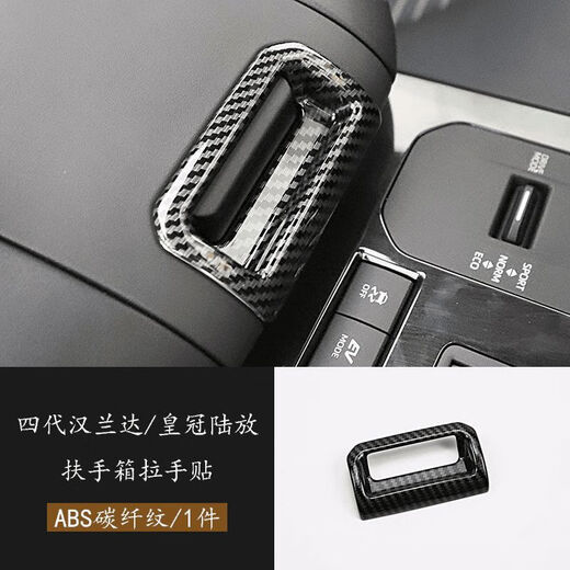 Litian 2224 Highlander Crown land-mounted modified decorative anti-kick central control gear box armrest box panel gear head cover 22-24 Highlander land-mounted glass switch-with rearview mirror folding-carbon fiber pattern