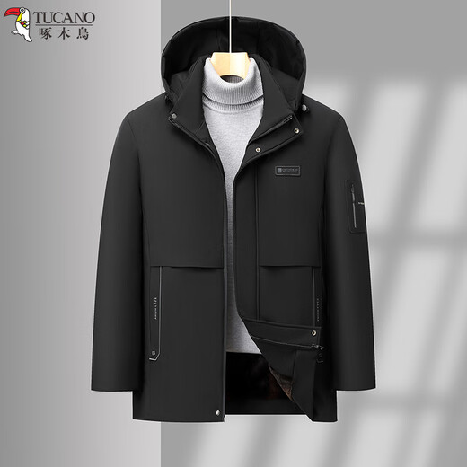 Woodpecker (TUCANO) cotton-padded jacket for men in winter, cold-proof and warm velvet jacket for middle-aged and elderly men, New Year clothes for dad, cotton-padded jacket for men