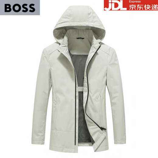 BOSS Men's Casual Jacket 2025 New Spring and Autumn Thin High-end Men's Hooded Jacket No Ironing Brown Ka L 175