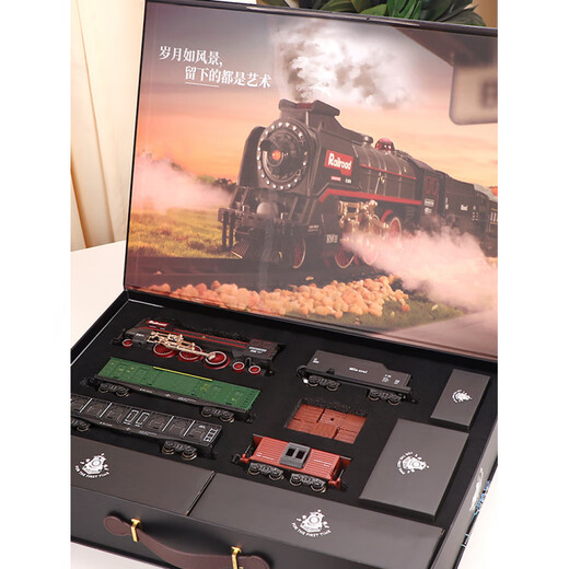 贝智鹿复古蒸汽电动小火车仿真合金高铁轨道车绿皮遥控模型儿童玩具男孩 【遥控充电版/精美礼盒】桥梁-207*99cm-6