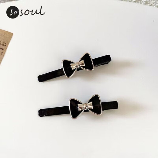Bangs four-leaf clover duckbill hairpin forehead hairpin side clip Korean one-word 2025 headwear new bangs clip TS346-01 black four-leaf clover duckbill clip 1 piece