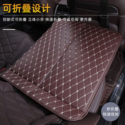 Car rear sleeping mat, foldable rear seat children's car travel mattress, SUV car universal sleeping tool, thickened + extra large, black black line, inflatable, foldable 90*140cm