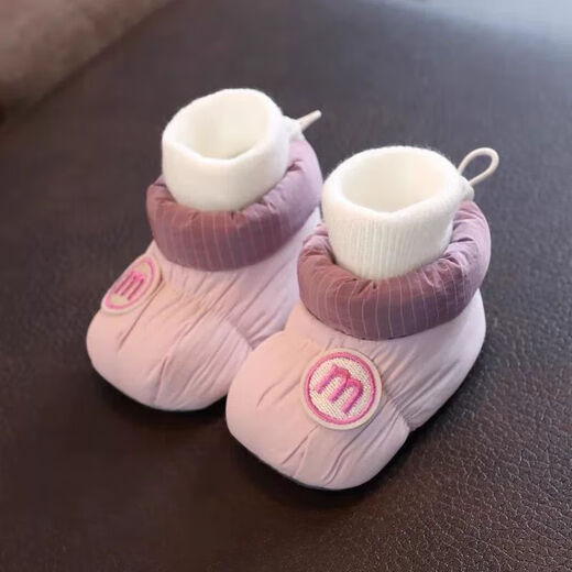 Winter baby shoes for 0 to 1 year old male and female baby soft sole toddler 3-6-9 months plus velvet anti-slip newborn foot covers plus velvet grass green M plus velvet plus velvet 11