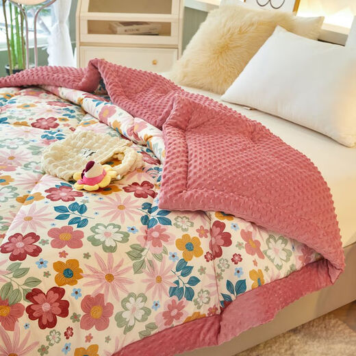 Pickup Cat's new machine washable soothing beanie quilt baby blanket spring autumn winter baby soothing quilt icing on the cake 150x200cm about 3Jin Jin equals 0.5kg summer quilt