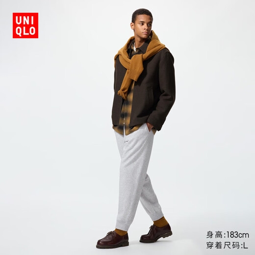 Uniqlo Men's and Women's Couple Sports Pants Comfortable Casual Loose Regular Style 25 Autumn and Winter New Style 479801 05 Sky Gray XL