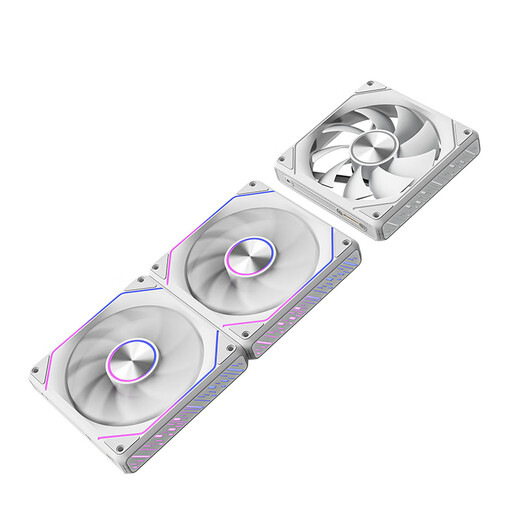 Patriot (aigo) Xingcan Lanyue PRO white reverse leaf triple bag ARGB lighting effect divine light synchronization chassis fan 12CM cable-free magnetic splicing PWM temperature control