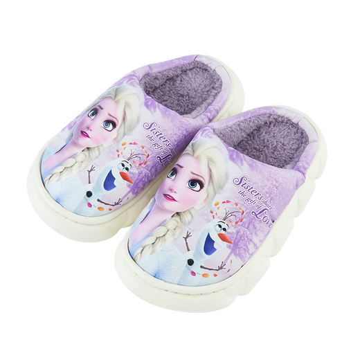 Disney Children's Cotton Slippers Autumn and Winter Baby Indoor Slippers Girls New Shoes Aisha Cartoon Slippers Light Purple 20