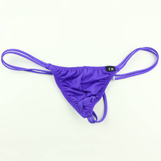 New Men's Thong Fashion Sexy Single Thong Iron Ring Breathable Transparent Gay Men's Underwear T-Pants Black S