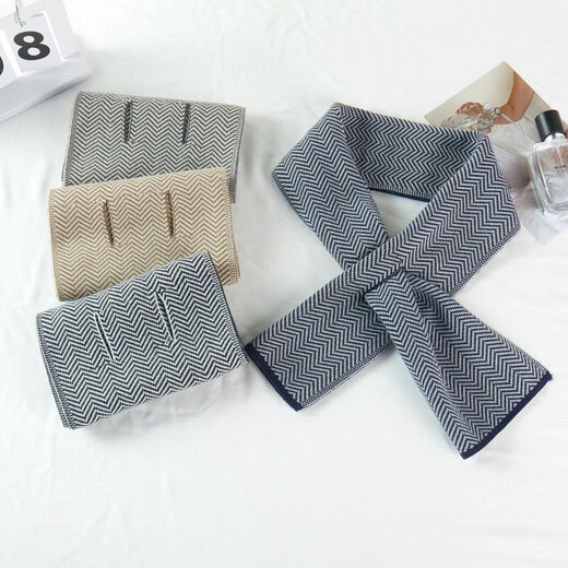 Autumn and winter new style neck scarf, monochrome houndstooth scarf, casual warm knitted cross scarf, short men's and women's scarf, small houndstooth scarf, black