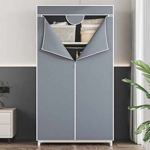 蜗家简易衣柜卧室布衣柜加厚组装衣橱衣服收纳柜出租屋宿舍布衣柜