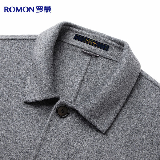 Romon Sheep Wool Double-sided Woolen Wool Coat Men's Autumn and Winter Mid-Length Casual Woolen Windbreaker Men's Jacket
