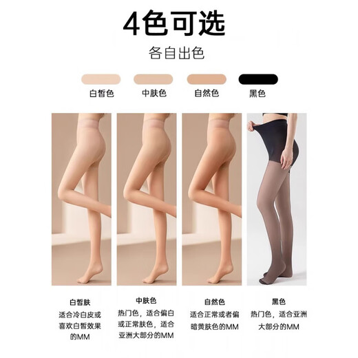 Miju 2025 Autumn and Winter Nude Feel Plus Velvet Translucent Stockings for Women with Feet - Natural Skin (Normal and Yellowish Skin Color, One Size) Spring and Autumn_Fleet Free Style (Suitable for 15-25 degrees)