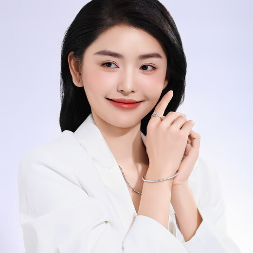 Wanfulong platinum PT950 bracelet for women, simple and fashionable printed platinum bracelet as a gift for girlfriend 14.84g